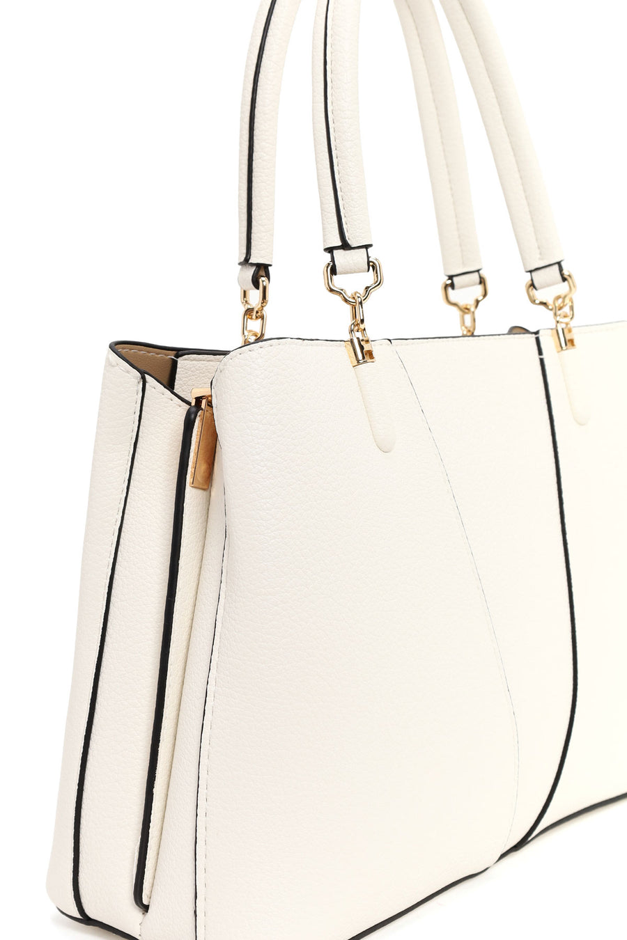 Woman Cream Long-Strap Shoulder Bag