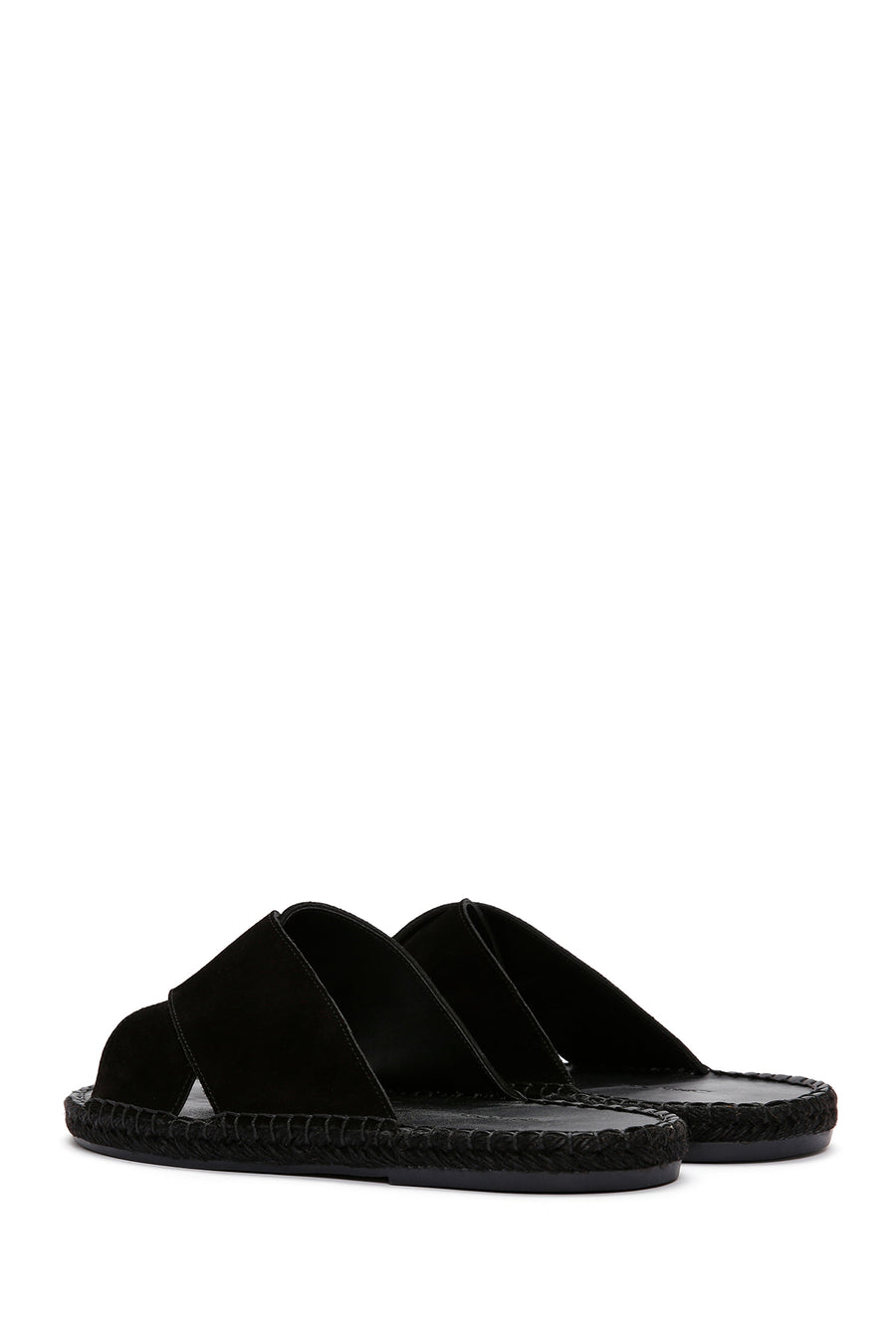 Men's Black Suede Leather Slippers