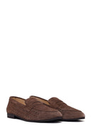 Woman Dark Mink Suede Loafer | Derimod