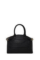 Woman Black Long-Strap Croc-Pattern Classic Shoulder Bag | Derimod