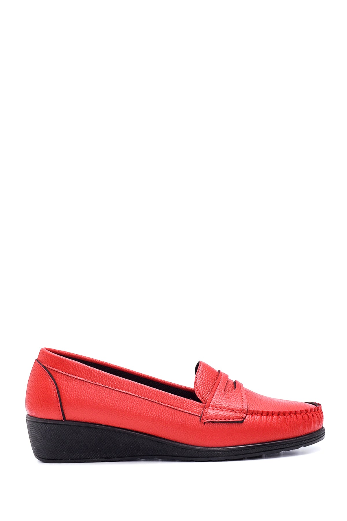 Women's Red Wedge Heeled Loafer 21SFE1455FT | Derimod