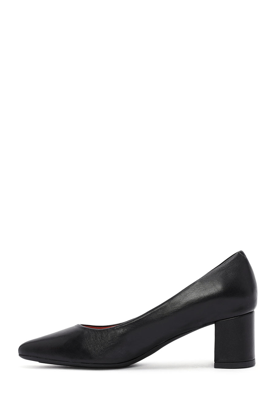 Derimod Gritti Woman Black Thick-Heeled Leather Shoes