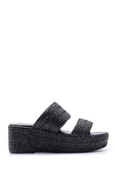 Women's Straw Knitted Slippers | Derimod