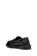 Geox Women's Black Serilda Leather Masculine Loafer | Derimod