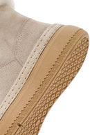 Woman Beige Thick-Soled Suede with Fur Detail Leather Boat | Derimod