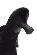 Women's Black Leather Heeled Slippers | Derimod