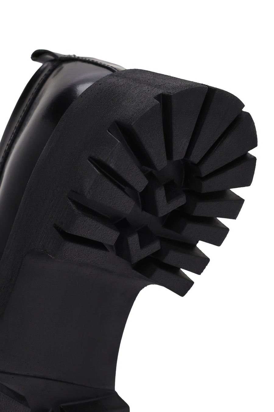 Kadın Siyah Deri Rugan Maskülen Loafer