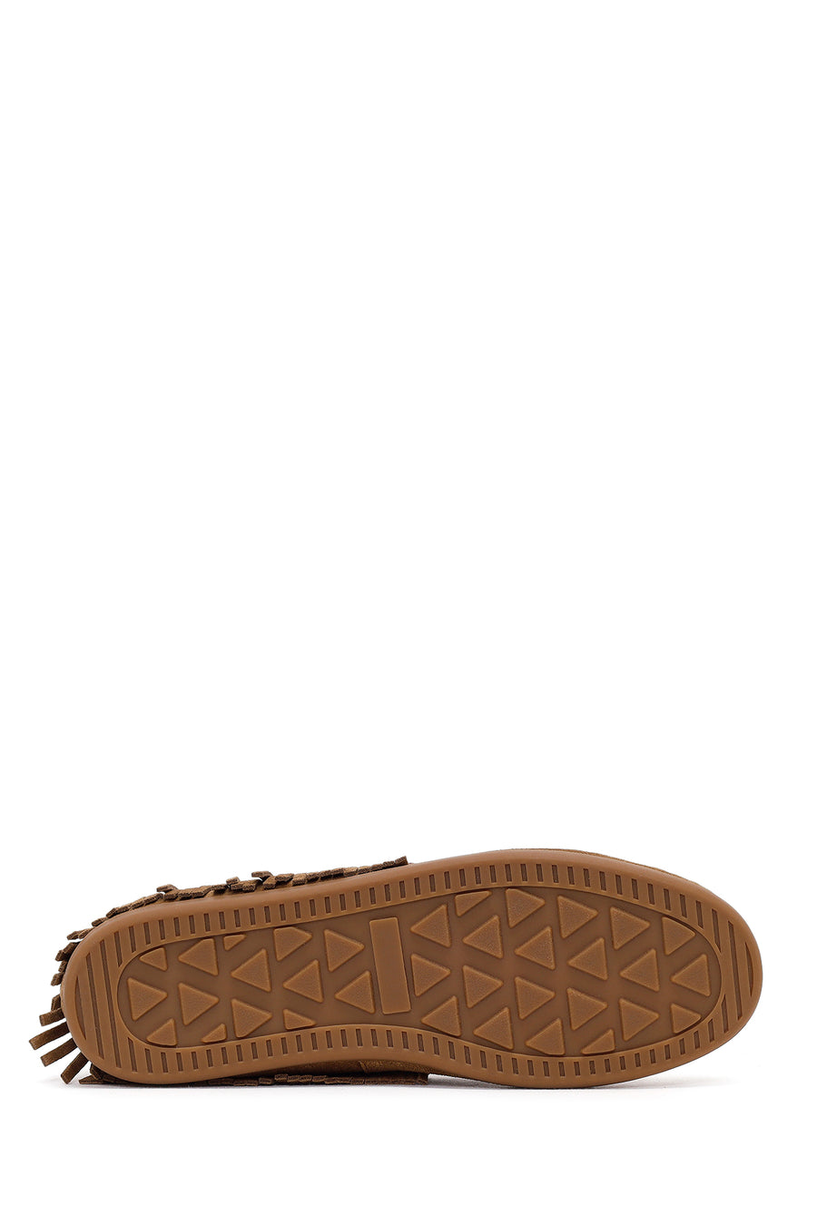 Women's Camel Tassel Suede Leather Loafer