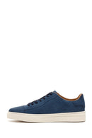 Men's Navy Blue Nubuck Leather Sneaker | Derimod