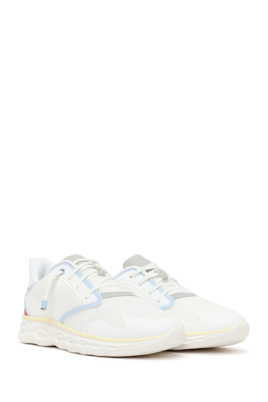 Derimod Zero Woman White Lace-Up Chunky-Soled Fabric Sneakers