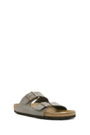 Birkenstock Men's Gray Double Buckle Arizona Eva Slippers | Derimod