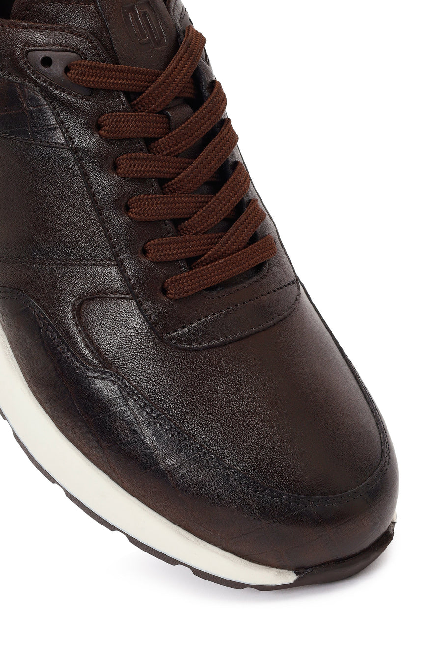 Male Brown Lace-Up Leather Sneaker