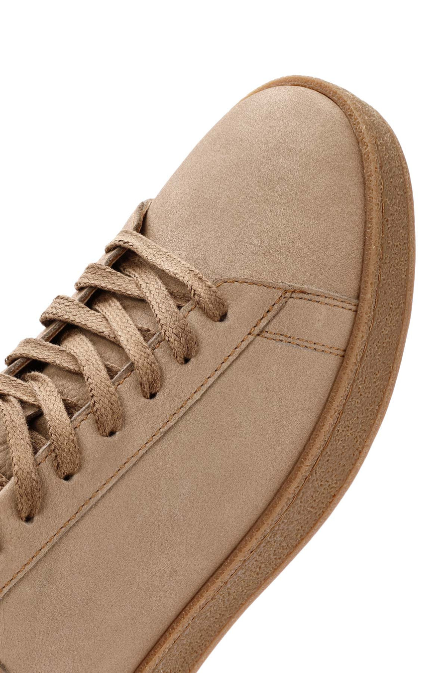 Erkek Bej Bağcıklı Süet Deri Sneaker