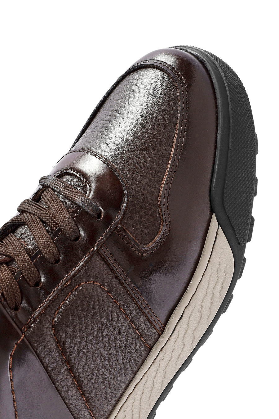 
Men's Brown Lace-Up Leather Casual Sneaker
