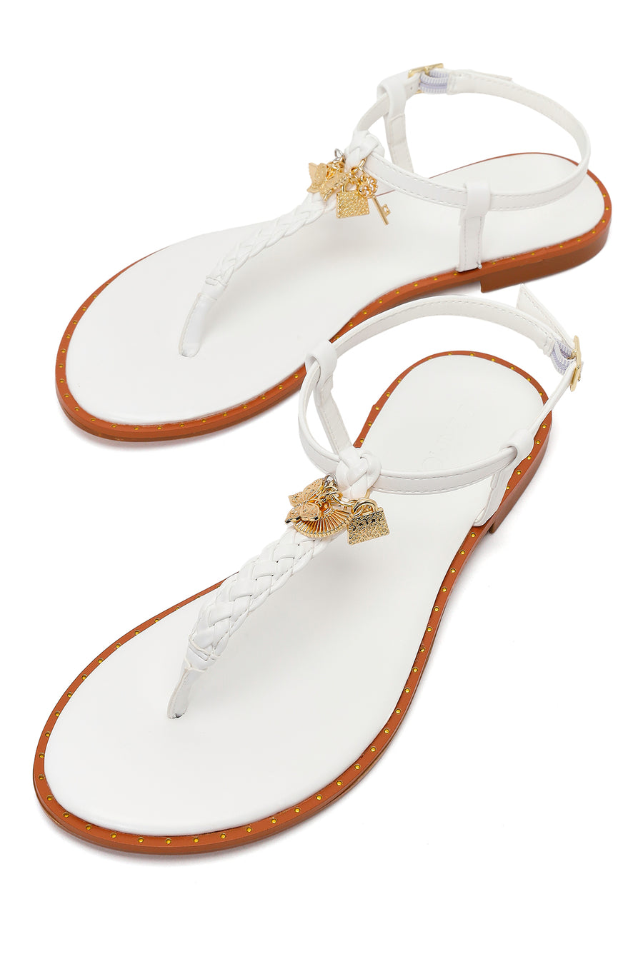 Woman White Accessory Toe-Post Sandals