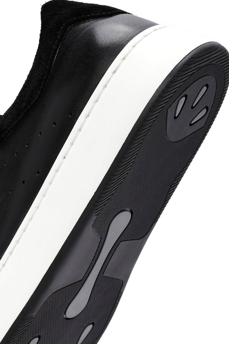 Men's Black Lace-up Leather Sneaker