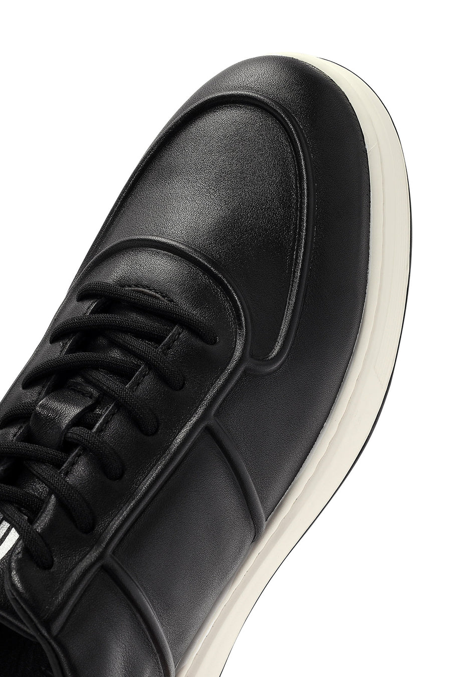 
Men's Black Lace-Up Leather Sneaker

