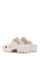 Women's White Jelly Thick Soled Slippers | Derimod