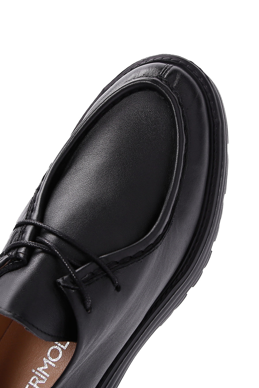 Women's Black Lace-Up Leather Masculine Shoes