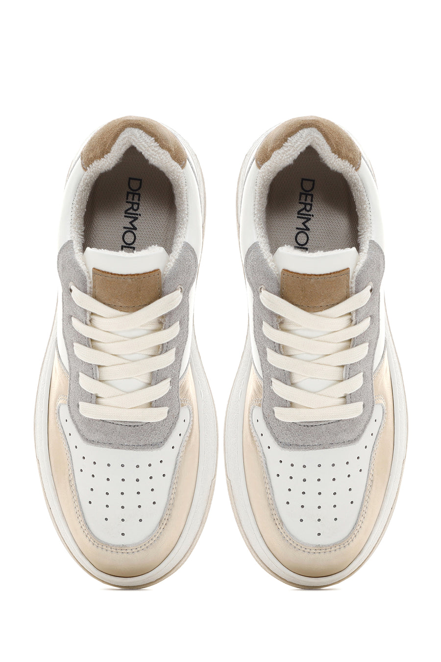 Kadın Altın Deri Sneaker