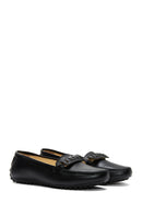 Women's Black Leather Loafer | Derimod