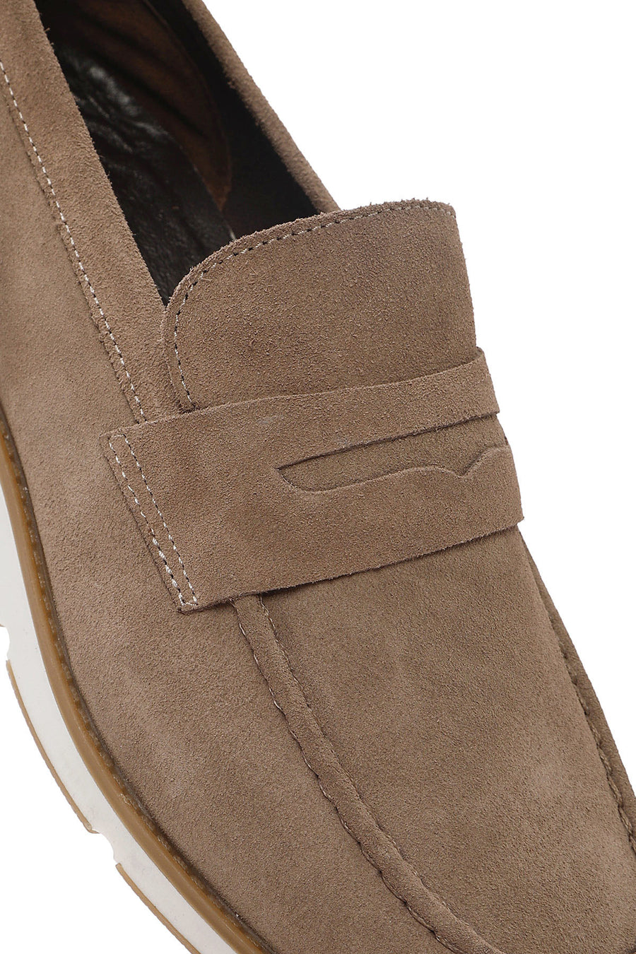Erkek Vizon Süet Deri Casual Loafer
