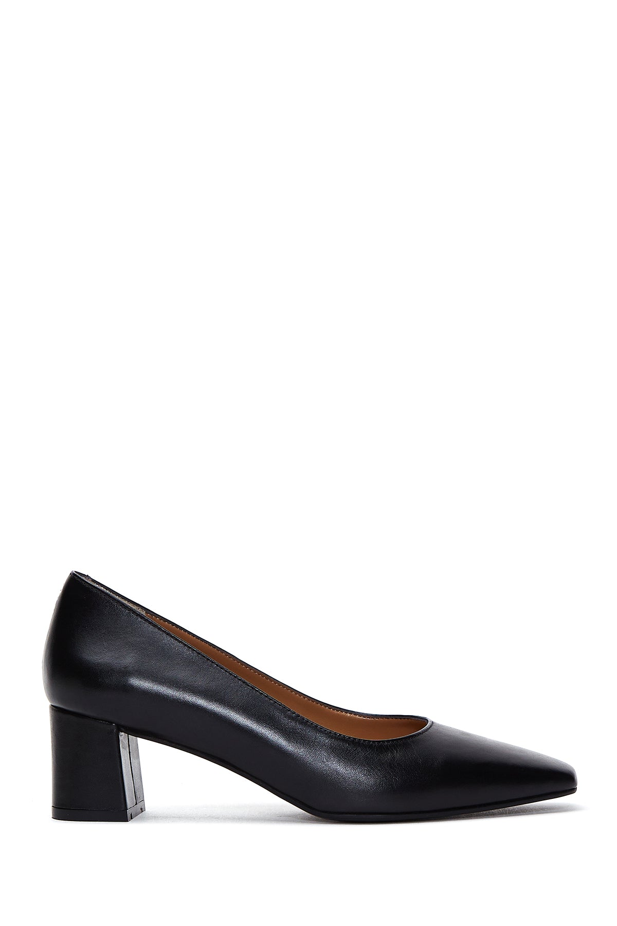 Women's Black Leather Low Heeled Shoes 22WFD163118 | Derimod