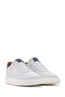 Men's White Lace-up Leather Sneaker | Derimod