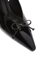 Women's Black Open Back Thin Heel Patent Leather Shoes | Derimod