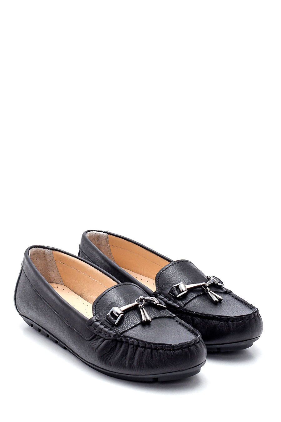 Kadın Deri Tokalı Loafer
