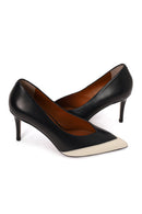 Woman Black Thin-Heeled Leather Stiletto | Derimod