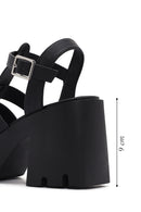 Women's Black Ankle Strap Platform Heeled Sandals | Derimod