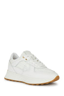 Geox Women's White Amabel Lace-up Leather Sneaker | Derimod