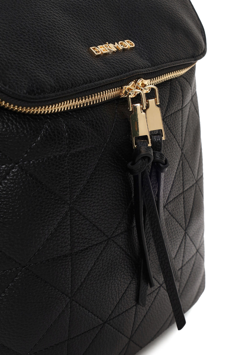 Woman Black Patterned Backpack
