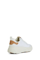 Geox Women's White Nebula Lace-Up Thick Soled Leather Sneaker | Derimod