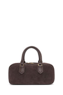 Women's Brown Long Strap Suede Leather Handbag | Derimod