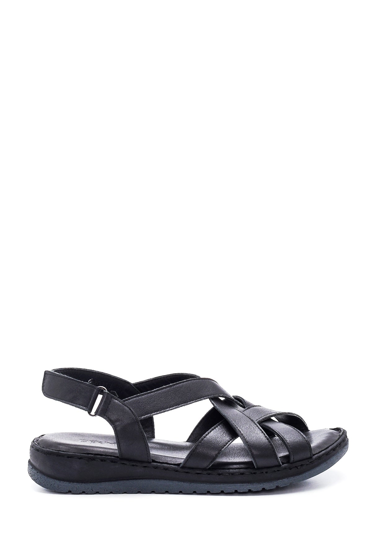 Women's Black Leather Comfort Sandals 22SFD340218 | Derimod
