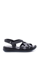Women's Black Leather Comfort Sandals | Derimod