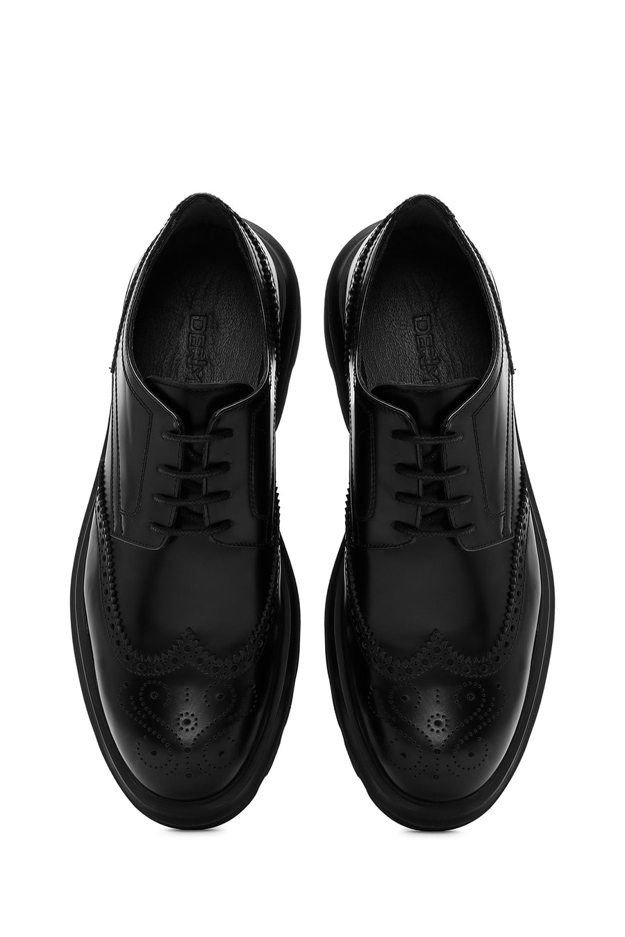 Men's Black Lace-up Leather Casual Shoes
