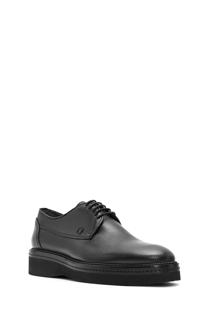 
Men's Black Lace-Up Leather Casual Shoes
