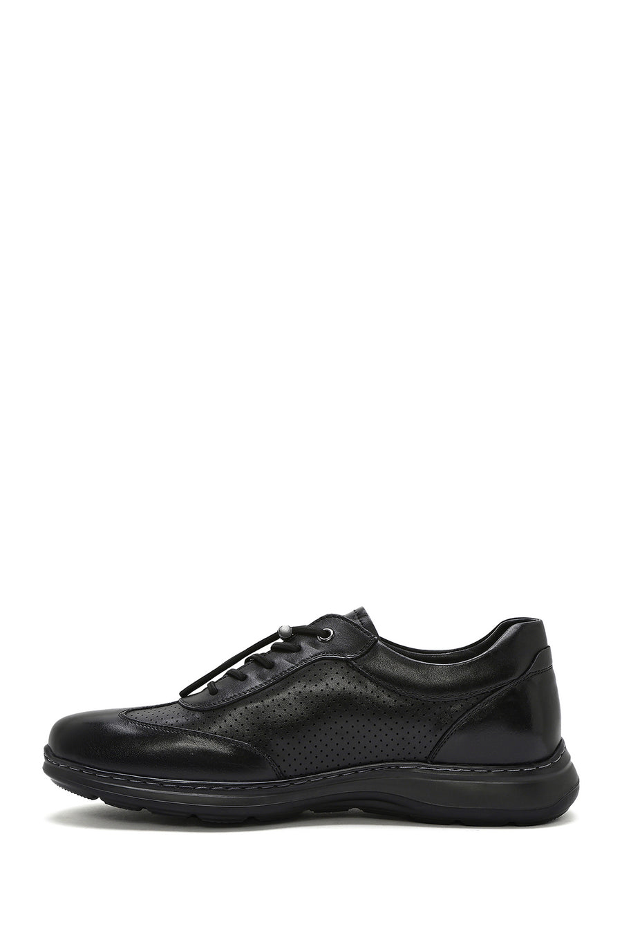 Men's Black Lace-up Leather Casual Shoes