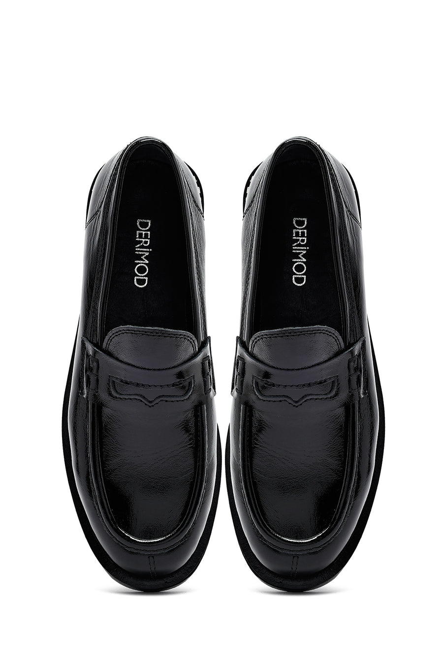 Woman Black Patent Leather Leather Masculine Loafer