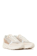 Women's Beige Lace-Up Chunky Sole Sneakers | Derimod
