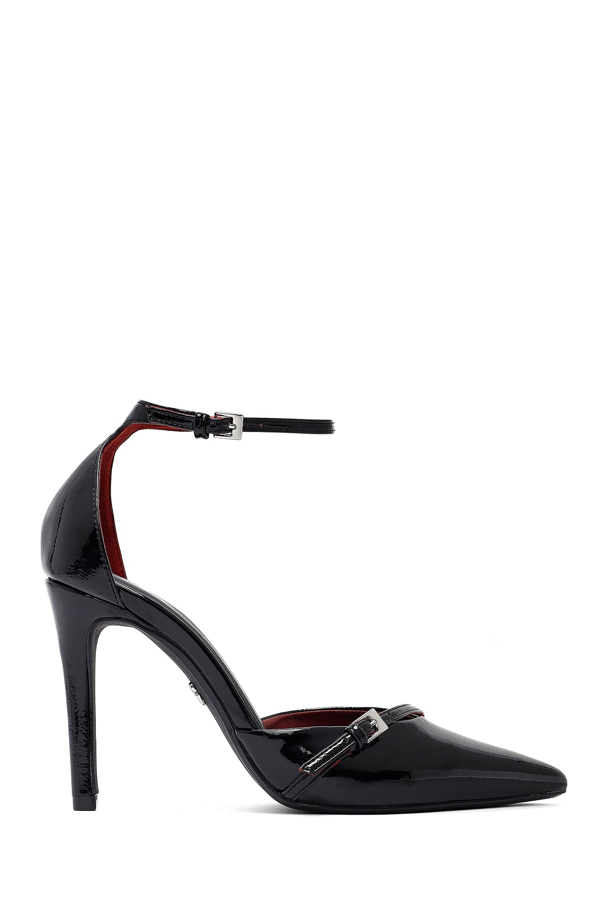 Kadın Siyah Bilekten Tokalı Yüksek İnce Topuklu Rugan Stiletto AF500000SR | Derimod