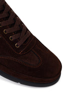 Erkek Kahverengi Bağcıklı Süet Deri Sneaker | Derimod