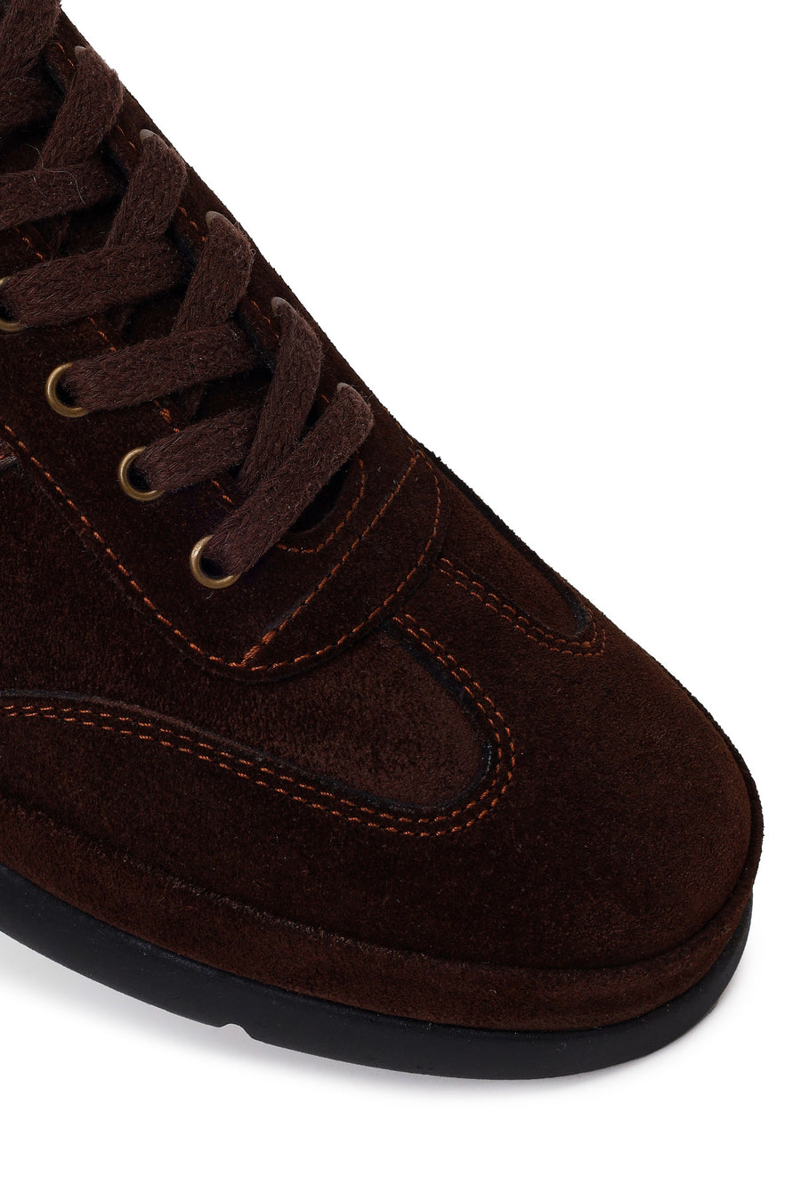 Erkek Kahverengi Bağcıklı Süet Deri Sneaker