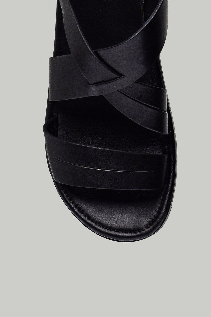 Black Men's Leather Sandals
