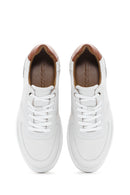 Men's White Leather Sneaker | Derimod