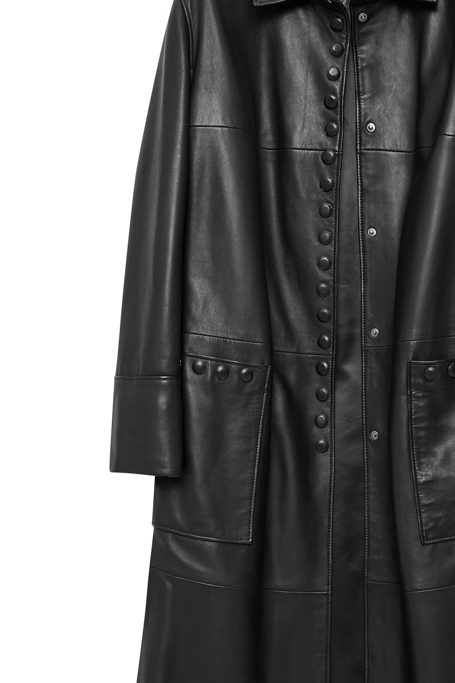 Stella Women's Black Regular Leather Trench Coat