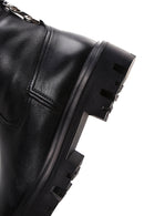 Women's Black Leather Zipper Classic Boots | Derimod